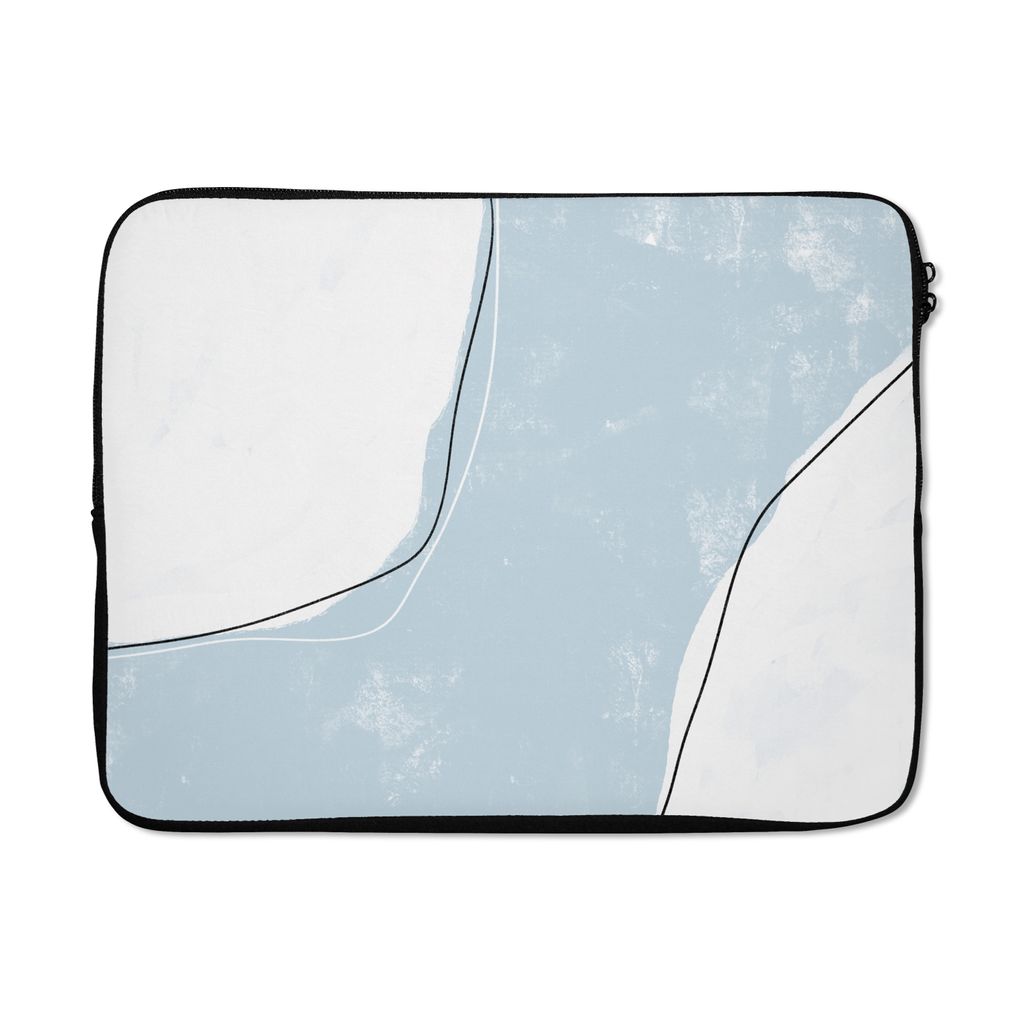 MuchoWow Laptop Hülle 17 Zoll Laptoptasche Blau - Minimalismus - Abstrakt - Zipper - Schutzabdeckung