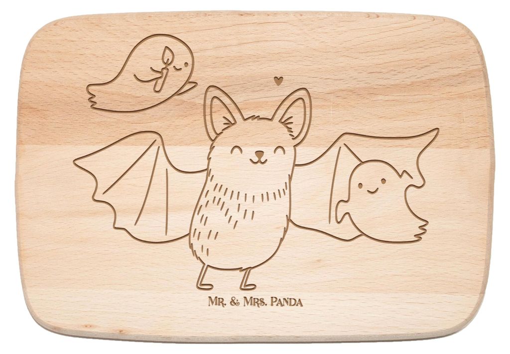Mr. & Mrs. Panda Schneidebrett Fledermaus Gespenster - Transparent - Geschenk, Holzbrettchen, Süßes Sonst Gibt's Saures, Frühstücksbrettchen, F...