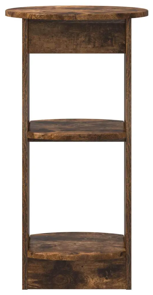 Meuble d'appoint robuste en chêne fumé avec étagères de rangement - 2