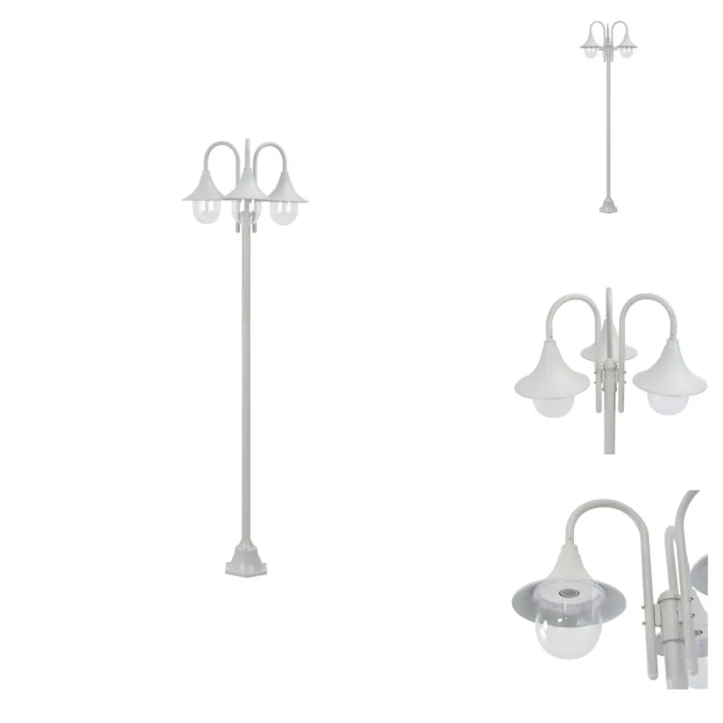 Eclairage extérieur de jardin blanc 220 cm avec 3 lanternes E27 vidaXL
