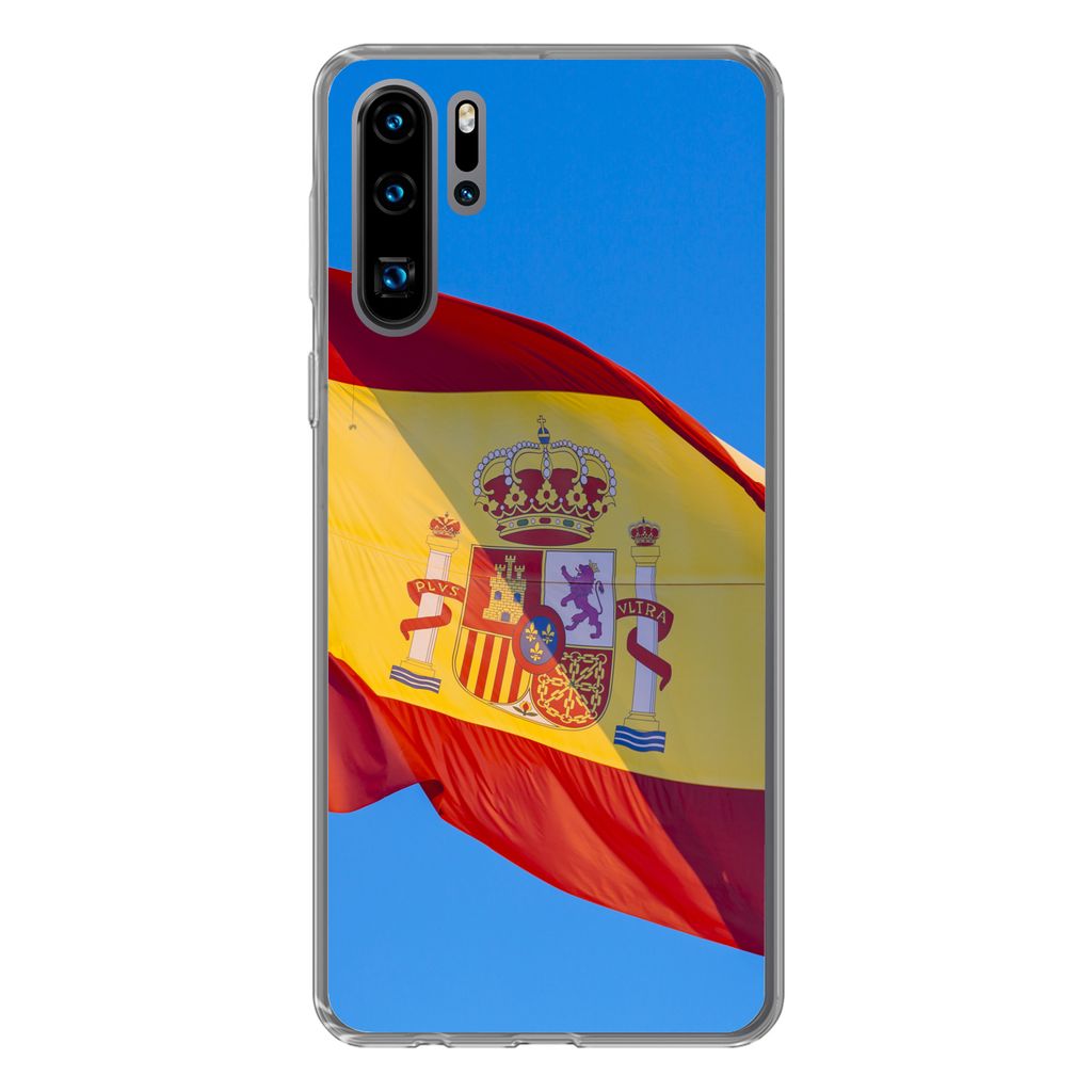 MuchoWow Handyhülle Schutzhülle Hülle für Huawei P30 Pro Die Nationalflagge von Spanien Silikon Softcase Handy Hülle - Schutzdeckel