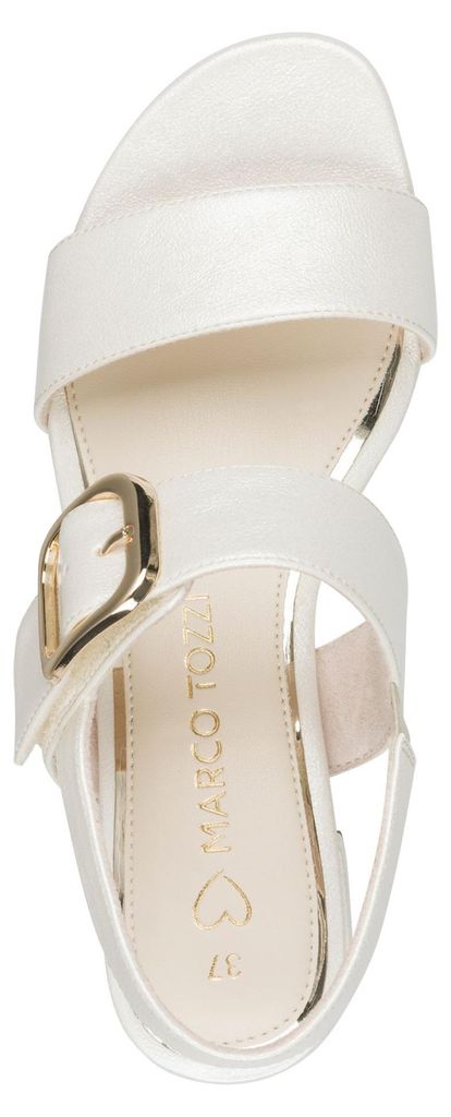 MARCO TOZZI Damen Sandale Klettverschluss Vegan 2-28212-46, Größe:38 EU, Farbe:Beige