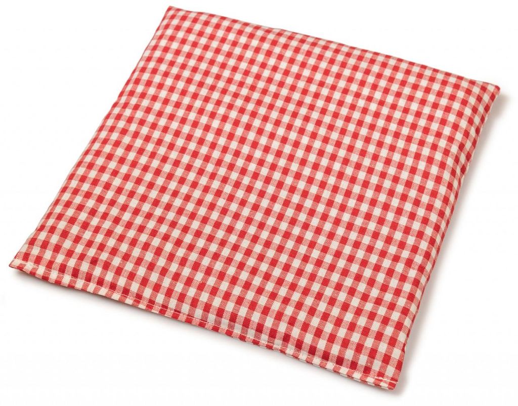 Traubenkernkissen 24x24cm rot-weiß | Kleines Körnerkissen als Wärmekissen & Kältekompresse