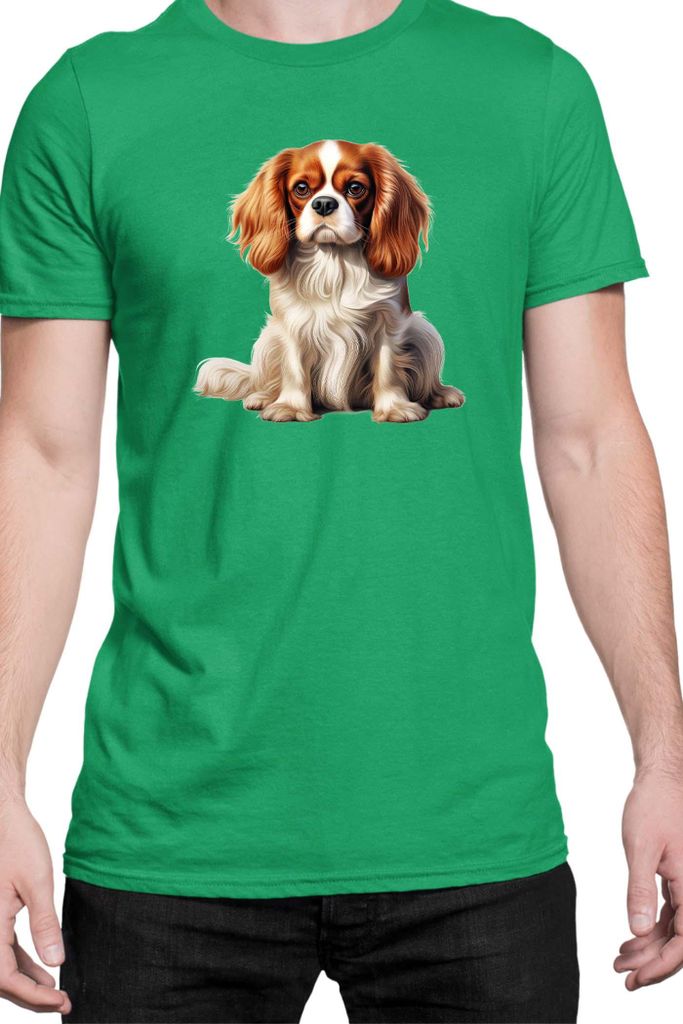 Herren T-Shirt Dogs Breeds Cavalier King Charles Spaniel Dog Breed 006, Man 3XL / Grün