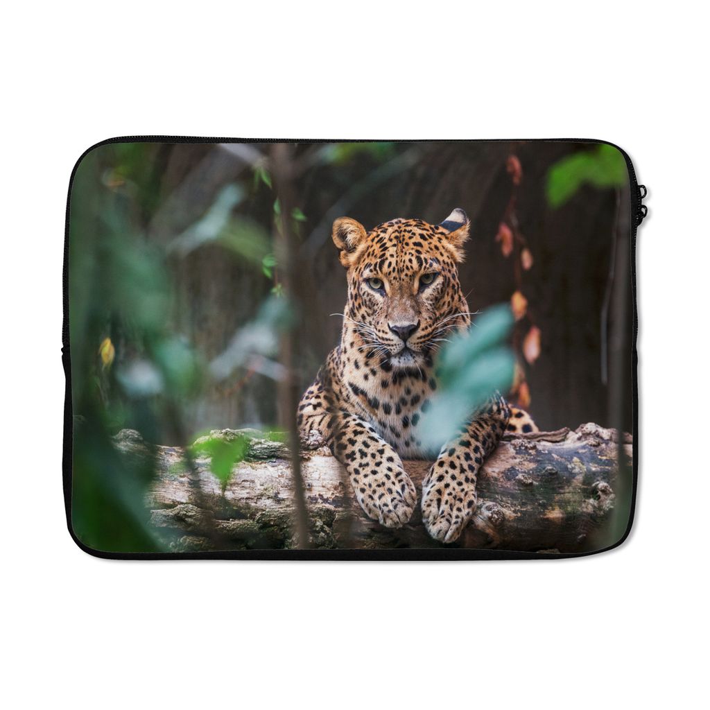 MuchoWow Laptop Hülle 14 ZollPanther - Dschungel - Tiere Laptoptasche - Laptoptasche - Stoßsicher - Schutzhaube