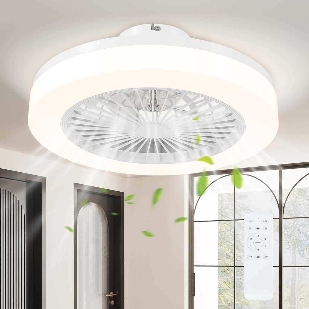 HOMCOM Deckenventilator mit Beleuchtung Fernbedienung LED Produktbild 