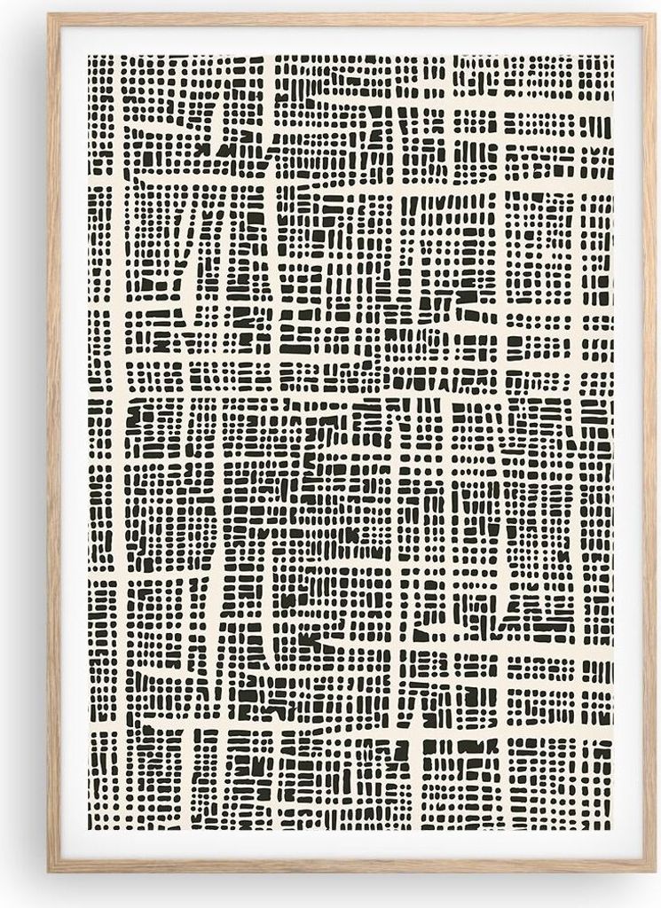 Gerahmtes Poster - Rahmen in heller Eiche - Textur Muster Stück - 70x100 cm - Wand Bild - Wanddeko - Wandbilder - Kunstposter - Wandposter - Bilde...