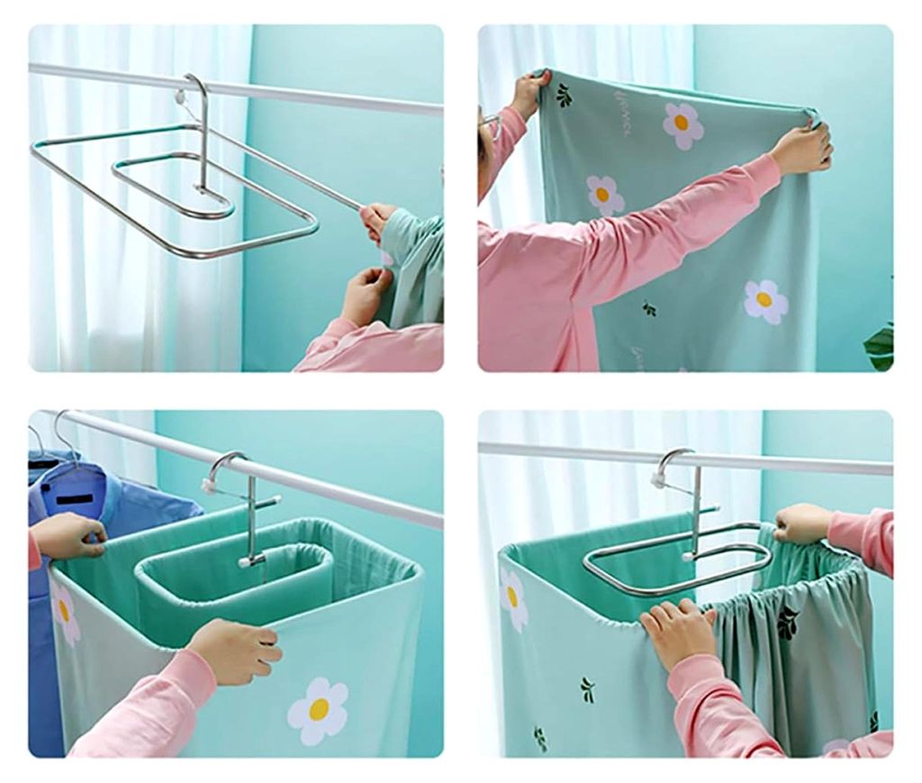 Spiral Wäscheständer aus Edelstahl, 3 Stück, Trockenständer mit Clips für Decken und Bettdecken, platzsparend und winddicht