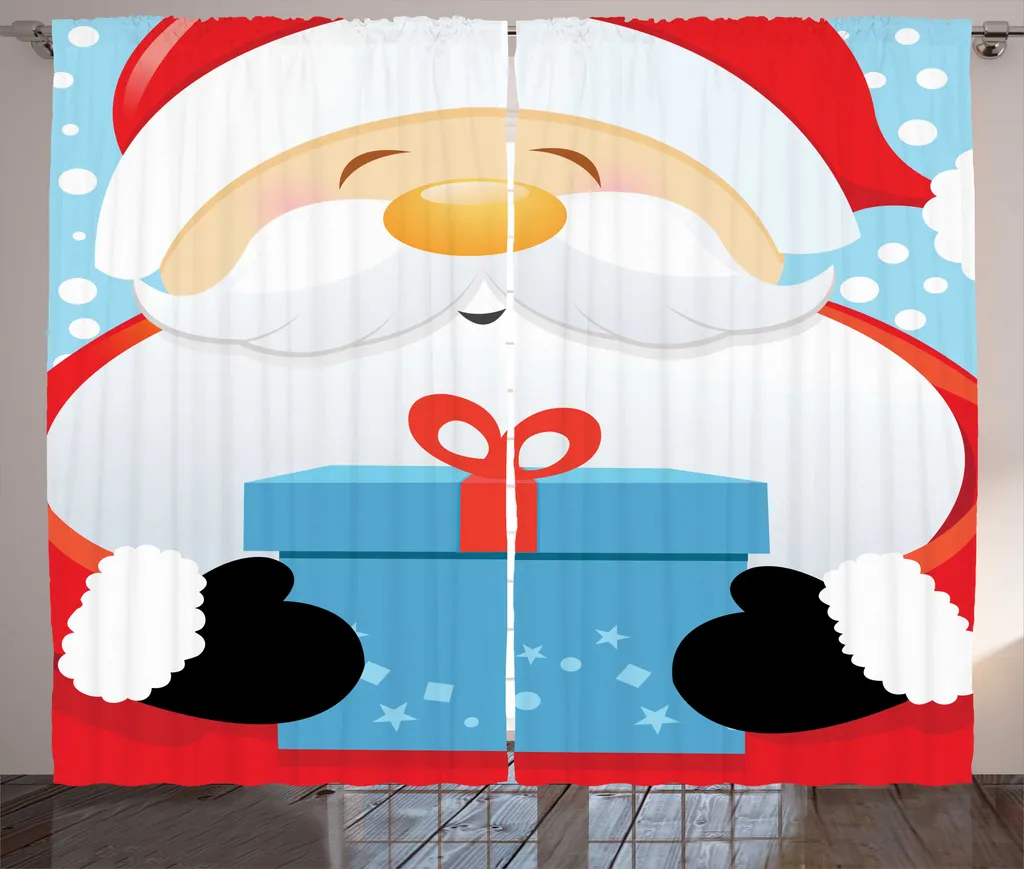 Rideaux universels Noël avec boucles et crochets 280x225cm vermillon