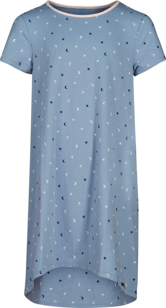 SKINY Mädchen Nachthemd - Sleepshirt, Kurzarm, Kinder, Motiv Blau/Sterne 164