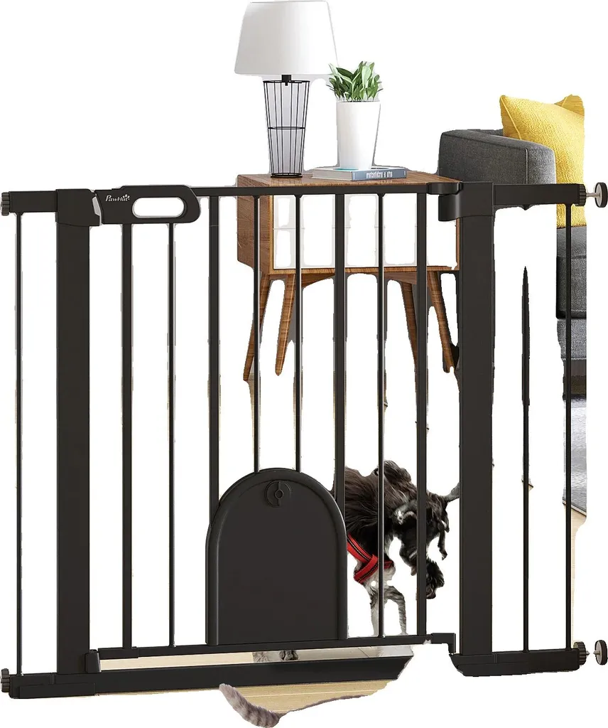 Barrière de protection animaux en métal réglable avec petite porte