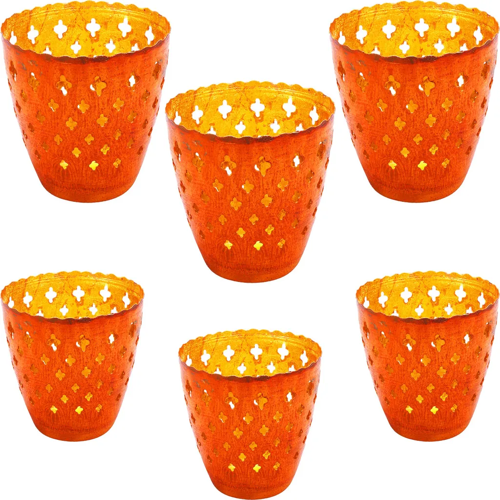Lanternes orientales Mateo en lot de 6 pour décoration de table extérieure