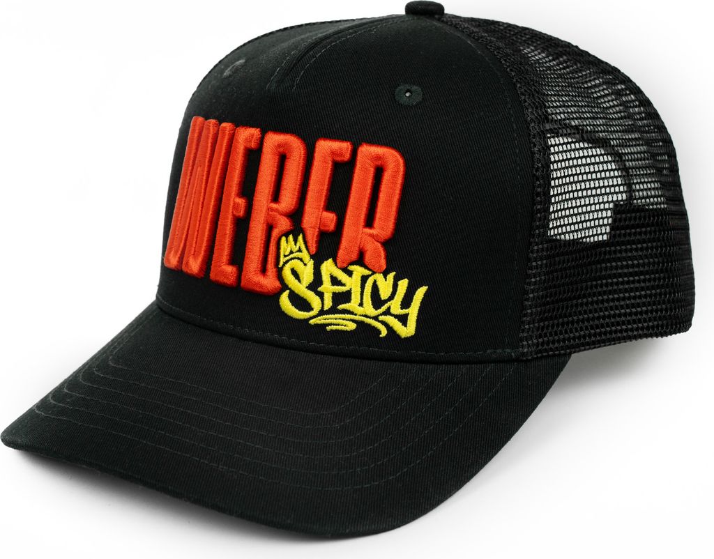 Weber #Werkeholics x Max Spies Spicy Mesh Trucker Cap schwarz / rot Motocross 3D-Stickerei basecap verstellbar Herren Damen Uni Snapback Baumwolle