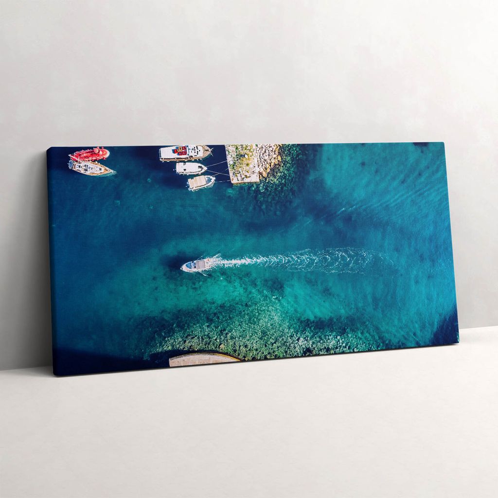 Boote auf dem Meer – Leinwandbild Wandbild – 120x60 cm – Leinwandbilder – Wandbilder – Schlafzimmer – Flur