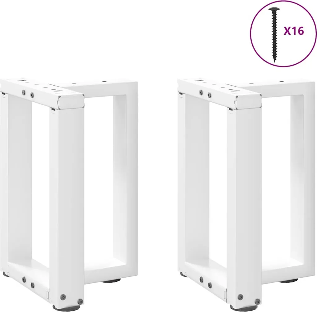 Gambe per Tavolo Bianco 38x25x43cm vidaXL - Acciaio Verniciato T-Shape