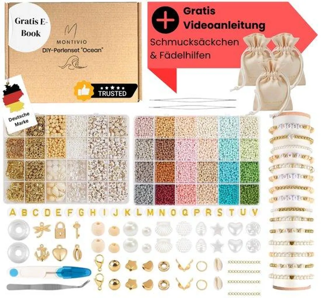 Perles pour bracelets pastel 3mm avec e-book et tutoriels vidéo DIY