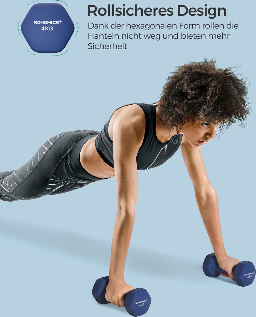 SONGMICS Hanteln, 2er Set, 2 x 4 kg, Hantelset, Produktbild 6