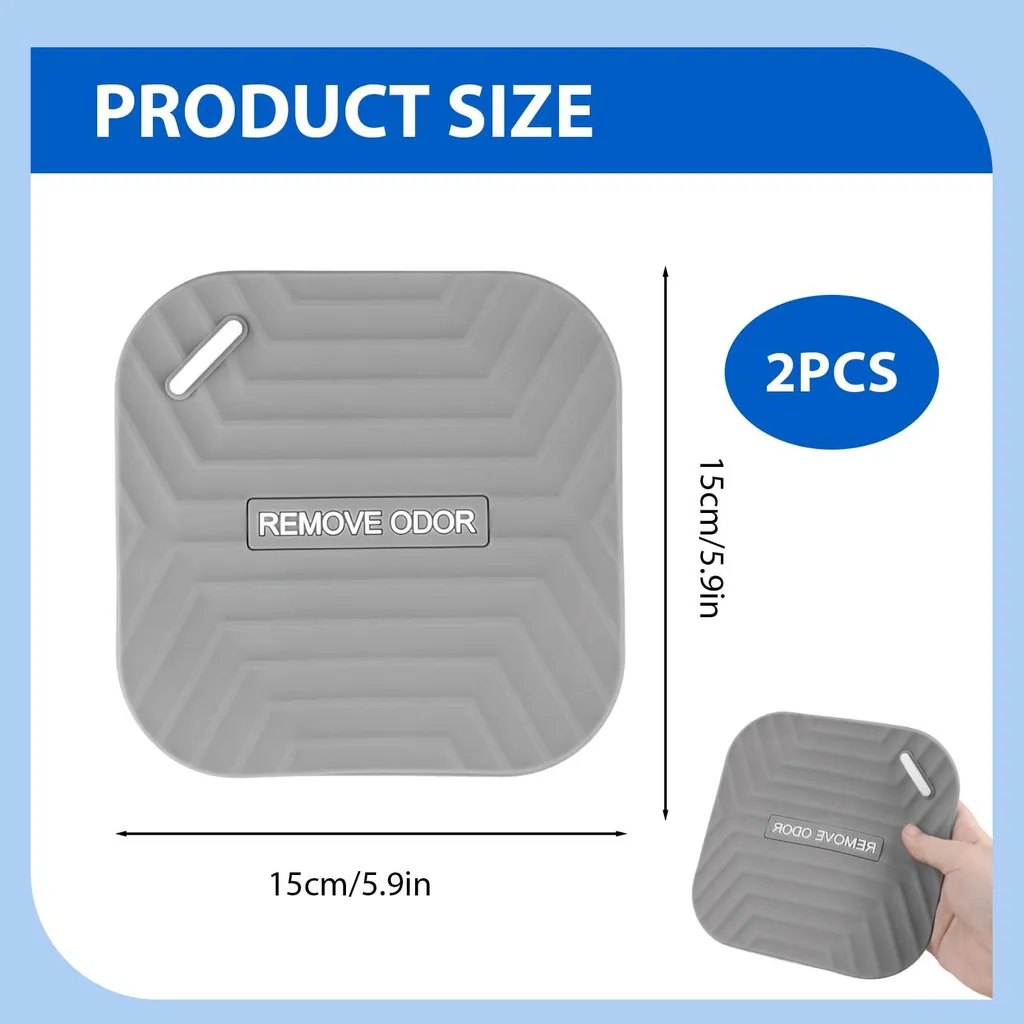 Tapis de sol pour siphon de douche contre cheveux et résidus, silicone lot de 2