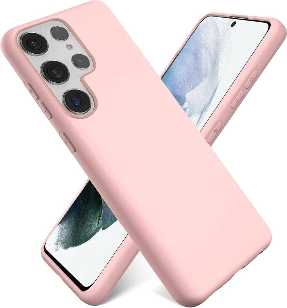 Hülle für Samsung Galaxy S23 Ultra Handy Schutz Cover Silikon Gel Case Handyhülle Tasche, rosa