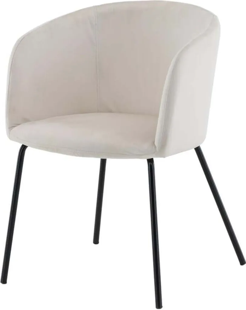 FURNLUX Berit Chaise de Salle à Manger Beige et Noir Design 55cm