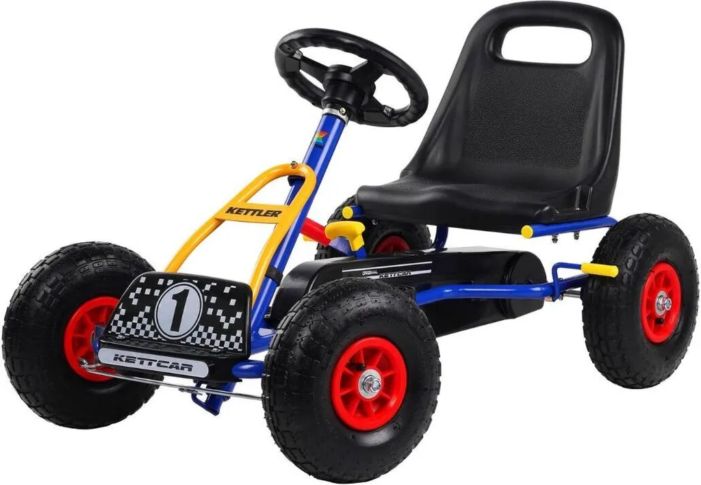 Kettler Kettcar Retro bleu avec siège réglable et roues en caoutchouc