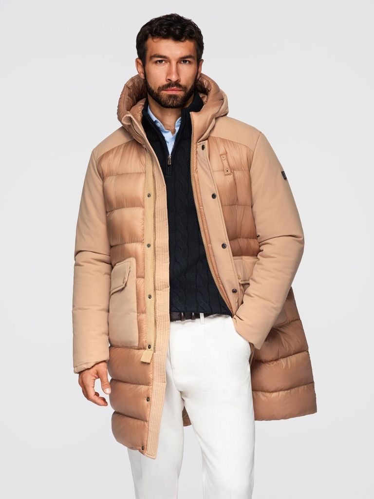 Ombre Clothing Pánská zimní bunda Ressash béžová XL Obrázek produktu 