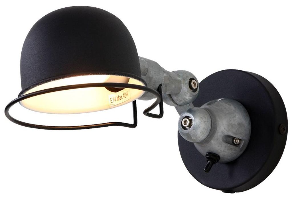 Zwart landelijke leeslamp Davin Productafbeelding 
