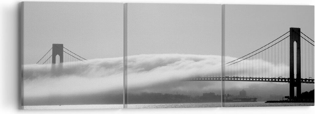 Bild auf Leinwand - Leinwandbild - Usa goldenes tor brücke - 90x30cm - Wand Bild - Wanddeko - Leinwanddruck - Bilder - Kunstdruck - Wanddekoration...