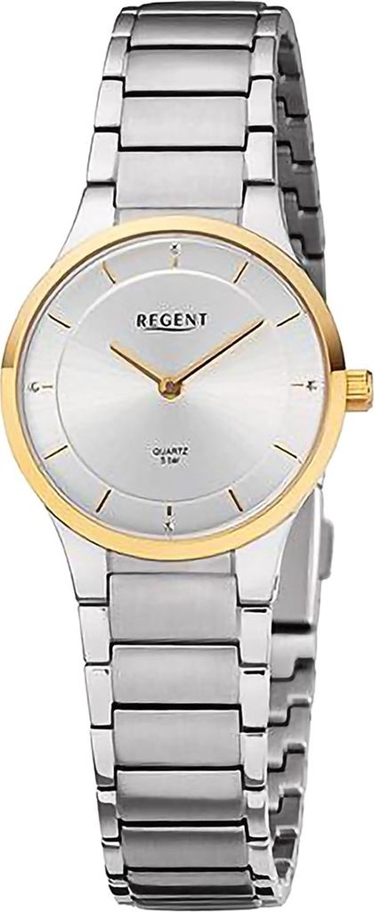 Regent Metall Damen Uhr Armbanduhr Quarz silber Metallarmband D2URF1310