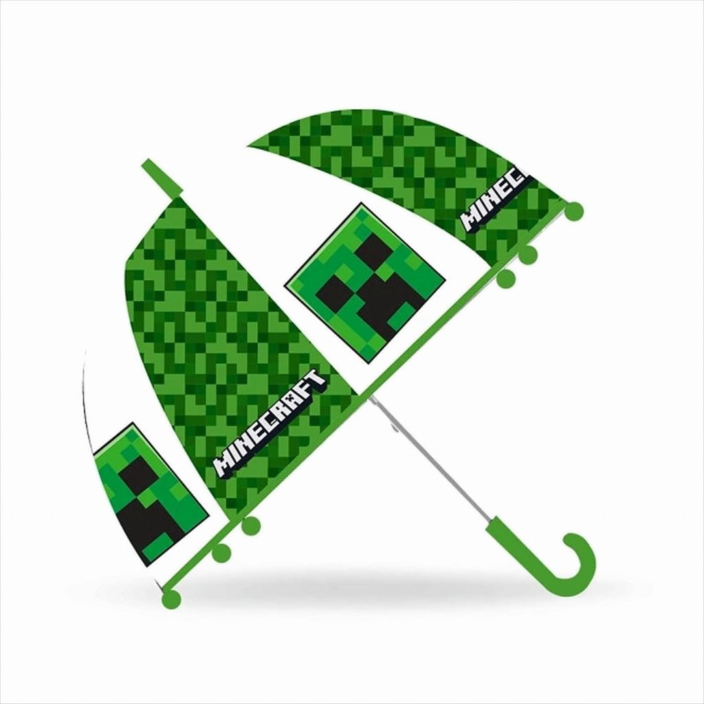 Minecraft Kinderschirm transparent 70cm Regenschirm grün