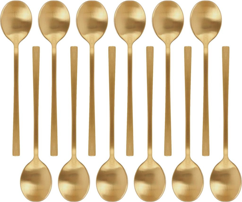 Teelöffel aus Edelstahl – 14,5 cm – Gold – 12er-Pack