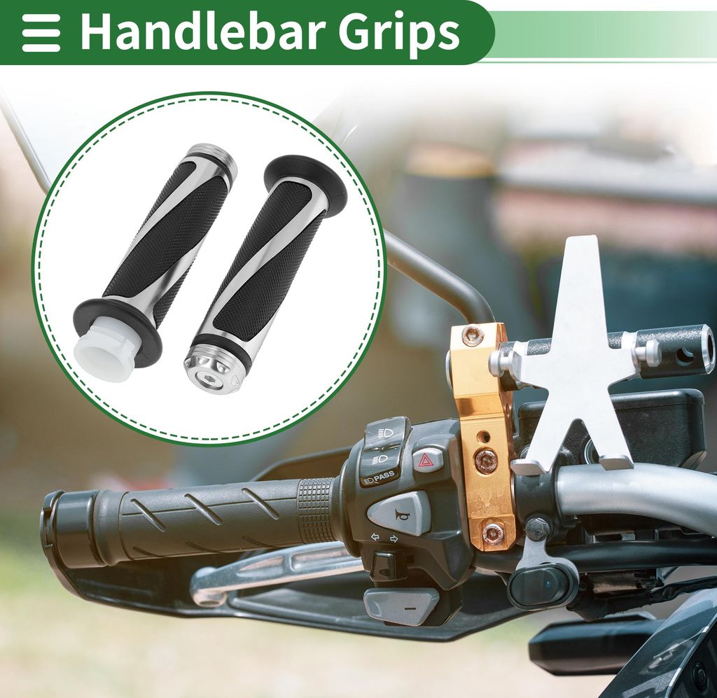7/8" 22mm 15/16" 24mm Motorrad Handgriff Abdeckung Kit Rutschfest Aluminiumlegierung Gummi Lenkerabdeckung für Motorroller Scooter Fahrrad ATV