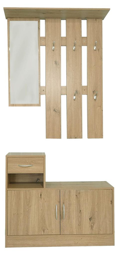 Garderobe Thekla, Garderobenpaneel mit Spiegel Produktbild 
