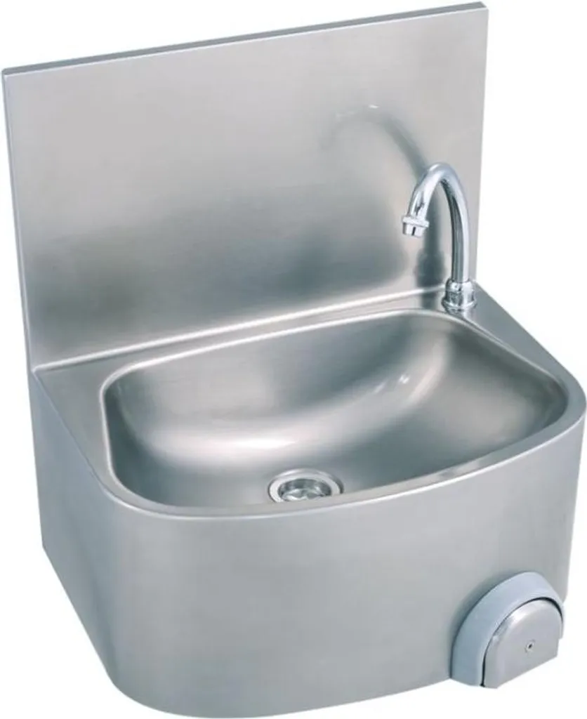 Lavabo gain de place KBS avec rebord haut 45 cm et vasque demi-lune blanche