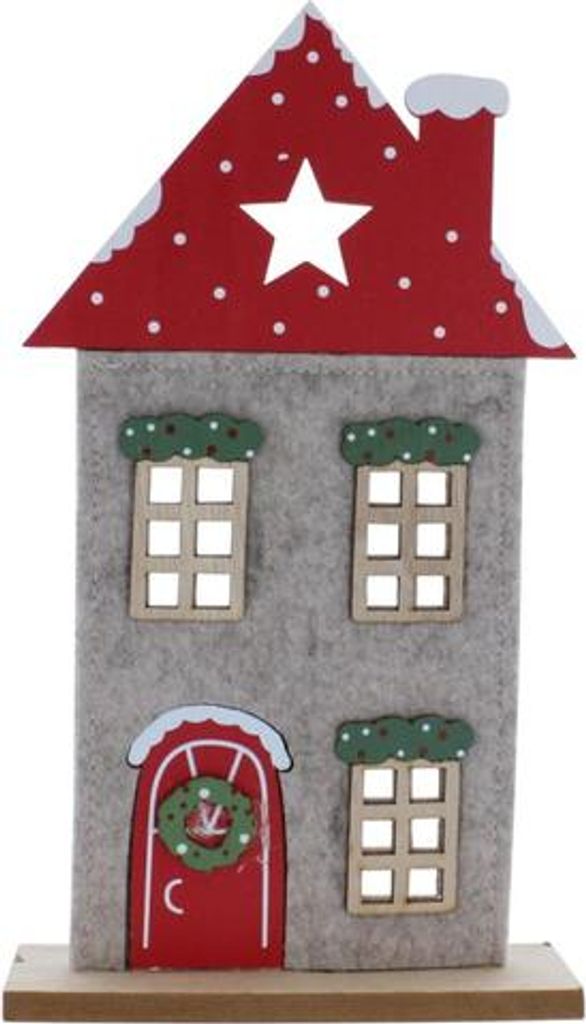 Standdeko -Haus mit Stern - ca. 17 x 5 x 30 cm