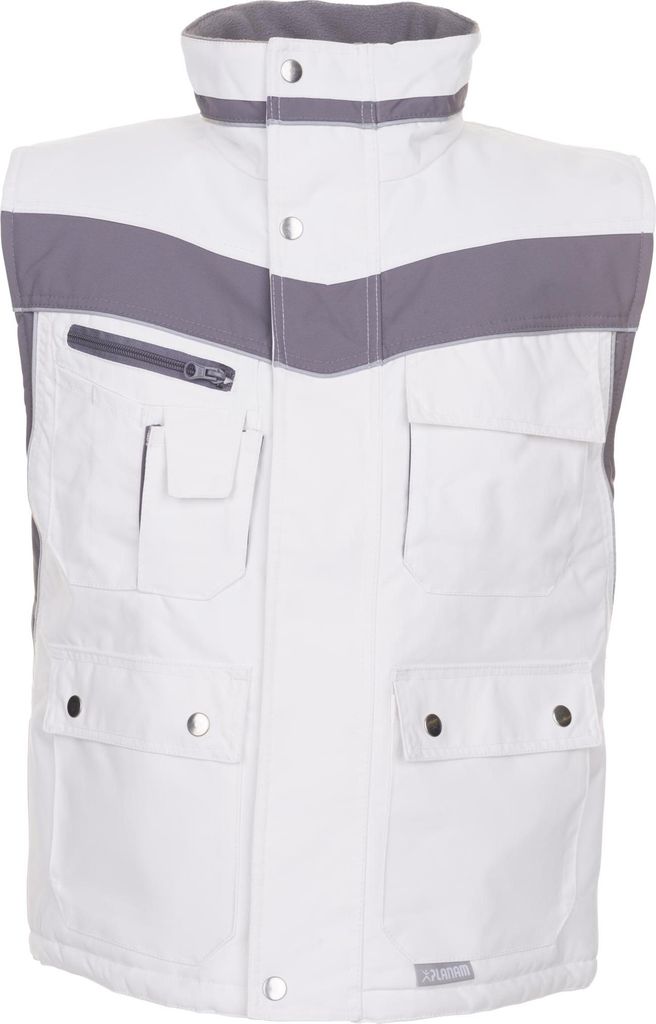 Größe XL Herren Planam Plaline Winter Winterweste reinweiß zink Modell 2583