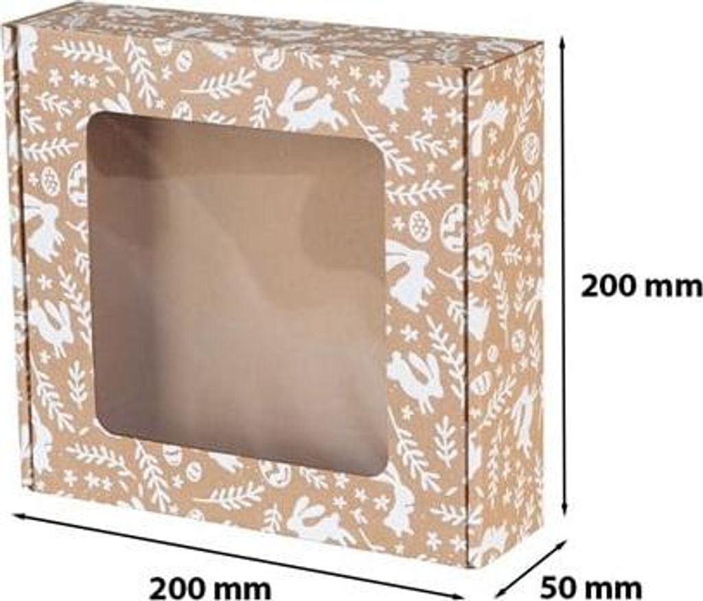 Weihnachtsbox mit Sichtfenster für OSTERN 200 x 200 x 50 mm F427