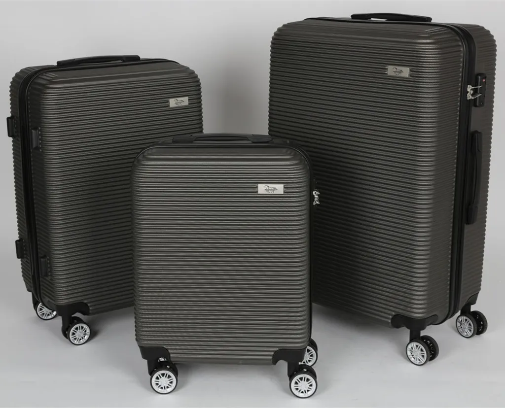 Set de 3 valises rigides noires - Trolley avec serrure à combinaison