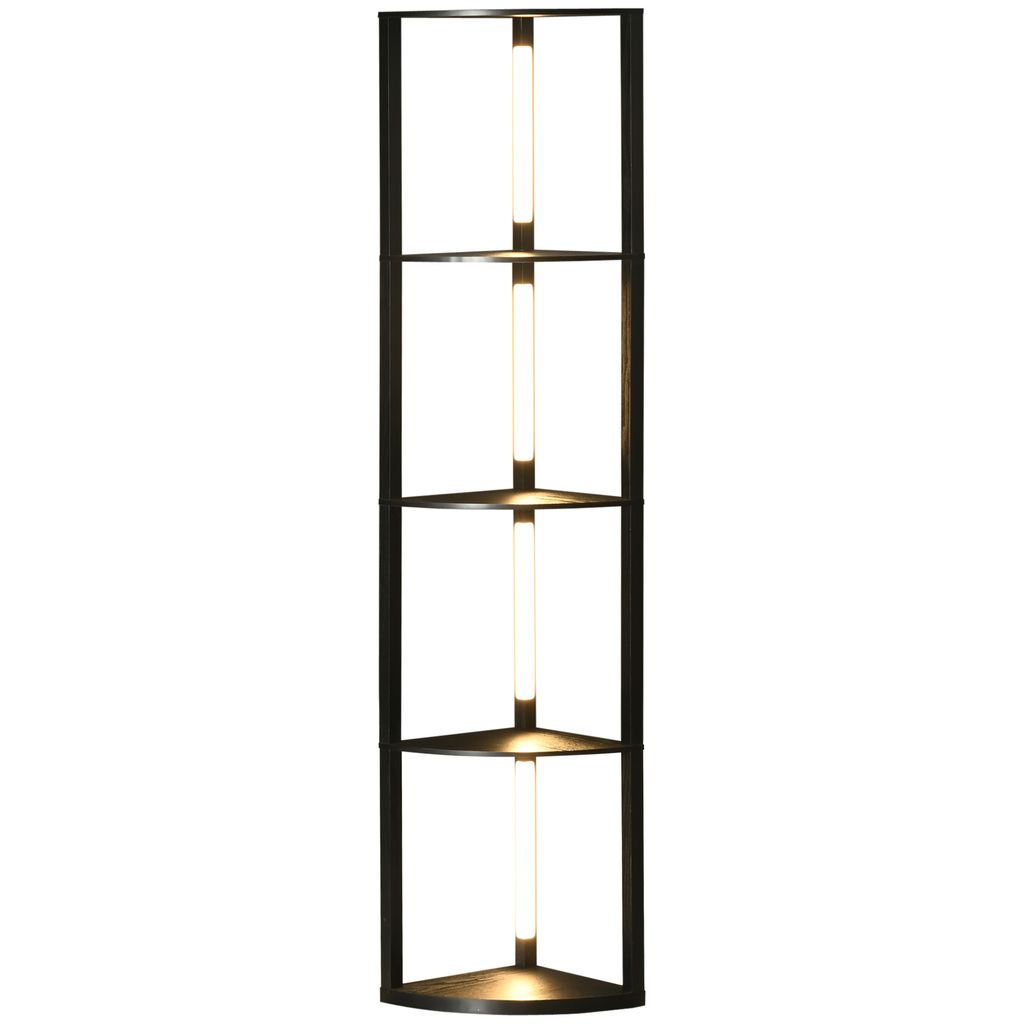 HOMCOM Stehlampe, LED Stehleuchte mit 4 Ablagen, E27 Produktbild