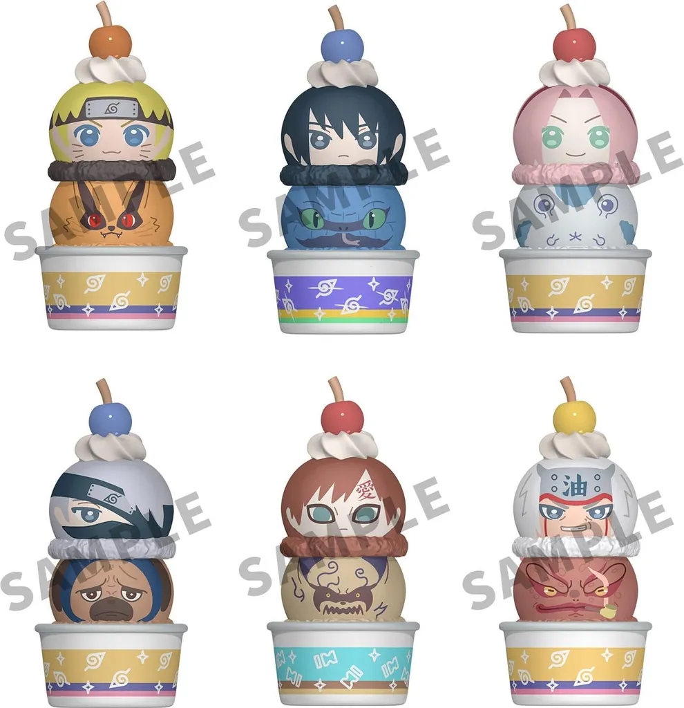 Figurines Naruto Shippuden 8 cm Tsumichen avec Socles d'Exposition Fixes