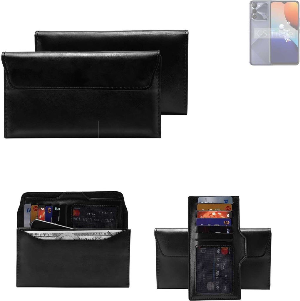 K-S-Trade Handy Hülle kompatibel mit Tecno Spark 9 Schutz Hülle Tasche Schutz Case Handytasche Kunstleder schwarz, 1x
