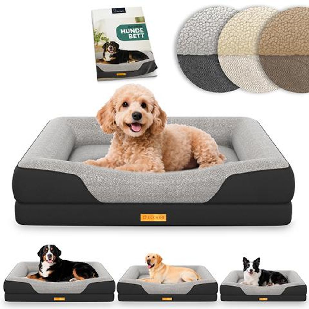 Lit orthopédique pour chien ELONEO, taille S - Gris Image du produit 