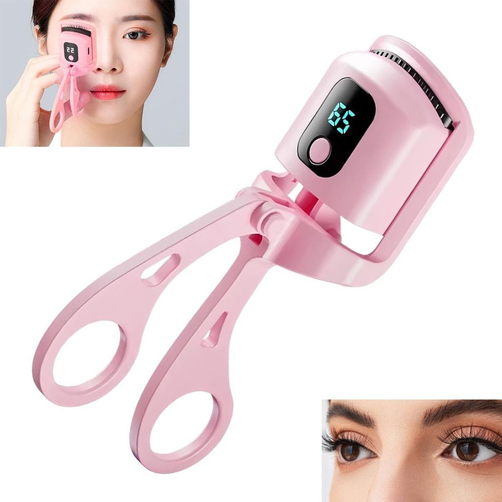 Beheizte Wimpernzange, Beheizter Wimpernformer, wiederaufladbarer elektrischer Wimpernformer mit LED-Anzeige, 3 Heizstufen, sicherer Wimpernformer