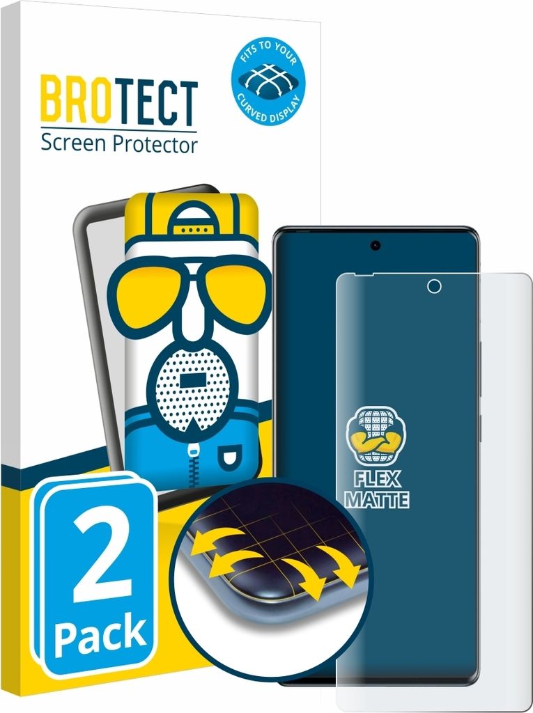 2x BROTECT Fullscreen Schutzfolie für Tecno Spark 20 Pro Plus Displayschutz Folie Fullcover Matt Entspiegelungsfolie