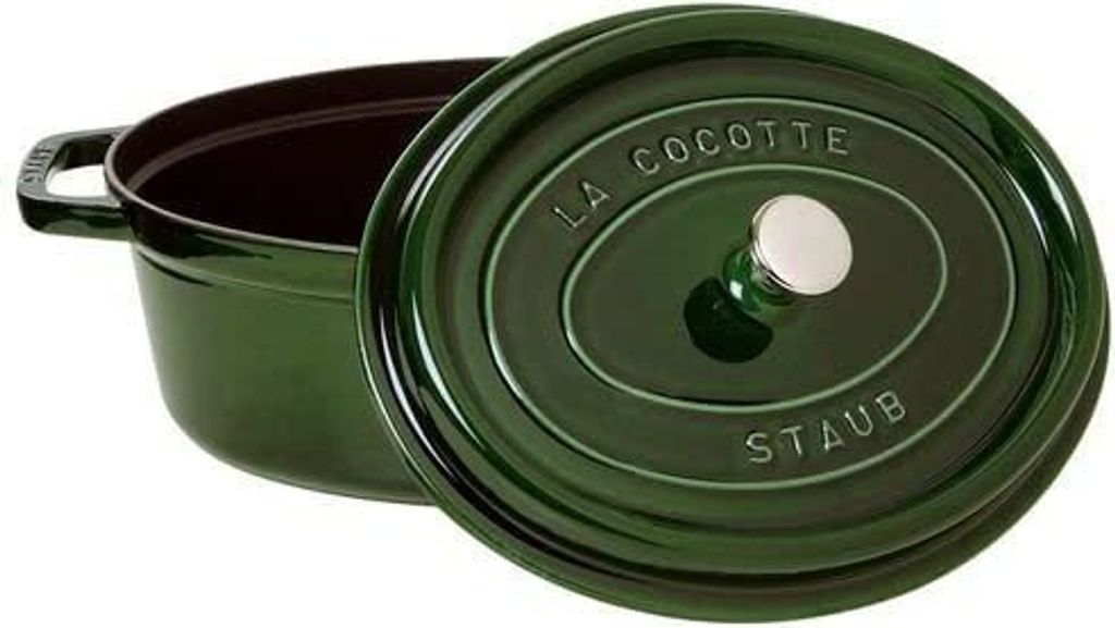 Cocotte na prach, 31 cm bazalka zelená oválná litina La Obrázek produktu 
