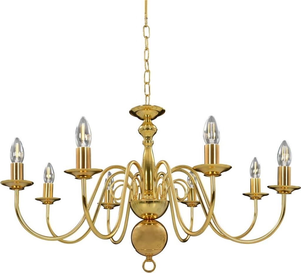 vidaXL Kronleuchter Golden für 8 x E14 Glühbirnen