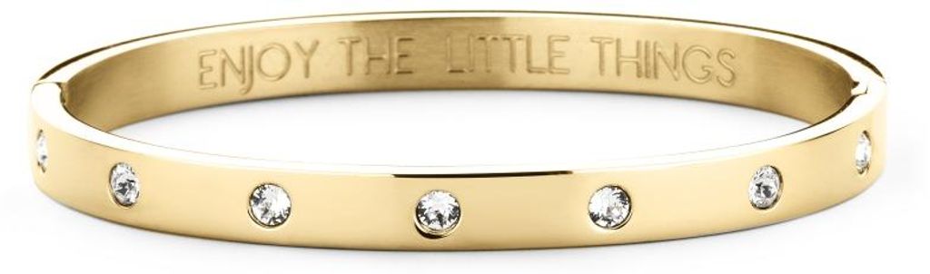 CO88 Kollektion Sparkle 8CB-90193 Armreif aus Stahl mit Kristall und Schriftzug – Enjoy The Little Things – Einheitsgröße (58 x 49 x 6 mm) ...