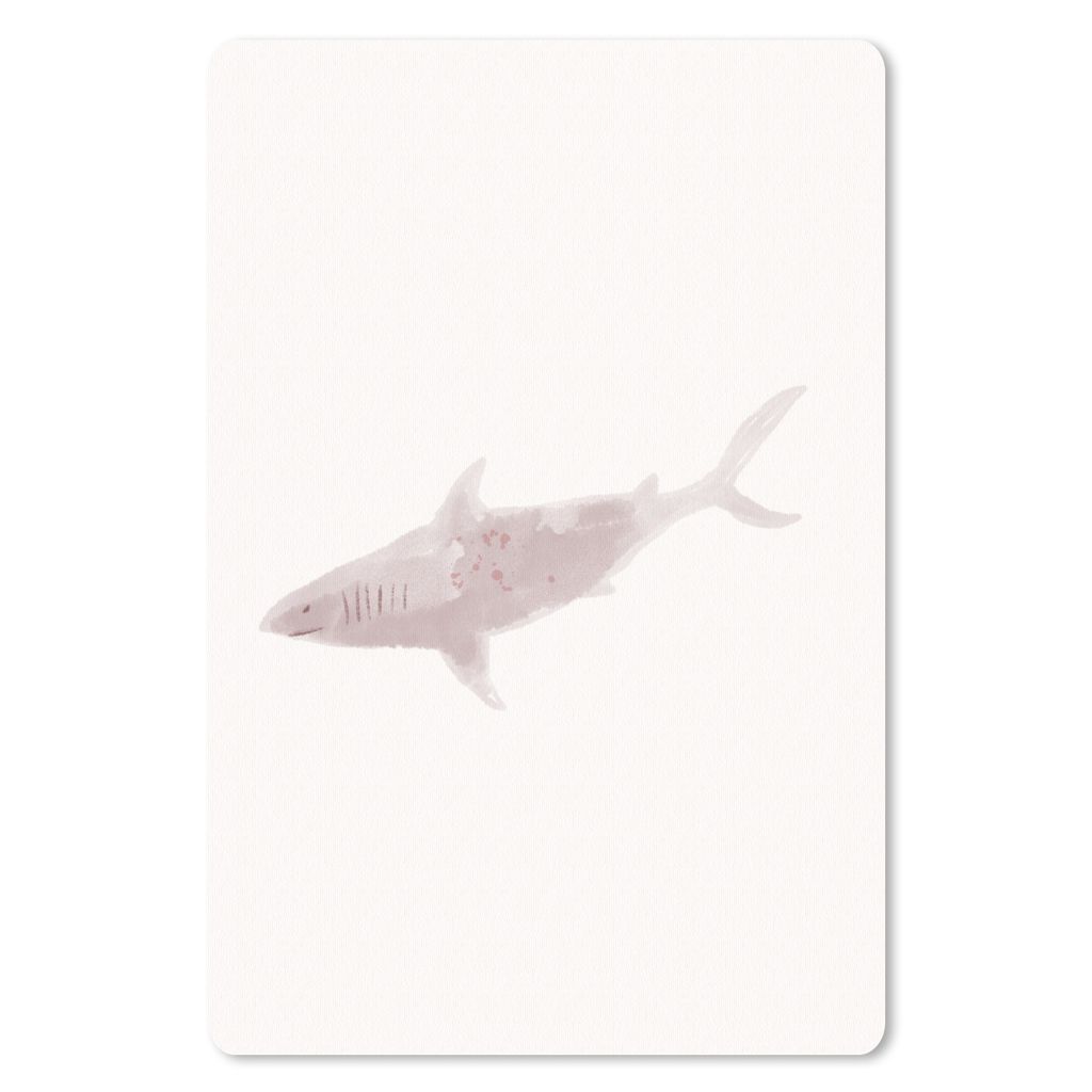 MuchoWow Mauspad Mousepad Hai - Meeresleben - Aquarell - Zeichnung 40x60 cm - Mousepads - Maus Mat - Pad - Mausunterlage - Schreibtisch Accesoire