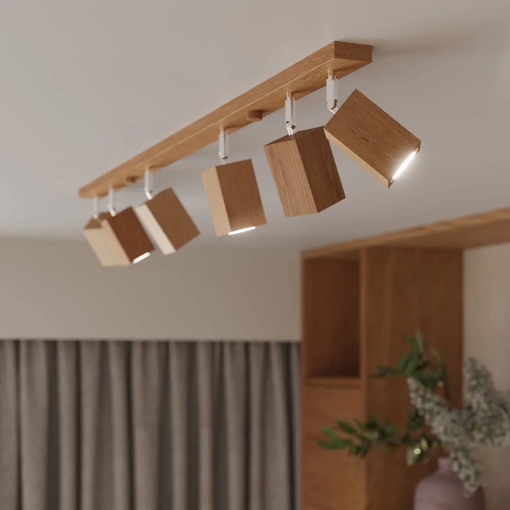 Lampada Soffitto Sollux KEKE 3 Legno Rovere 45cm 3xGU10 Qualità - 8