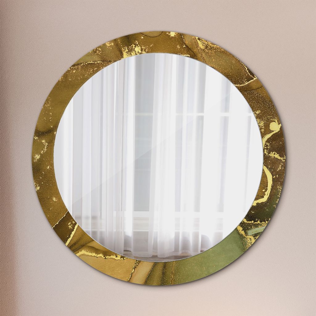 Spiegel - Mirror zum Wandspiegel Schlafzimmer – Schminkspiegel- metallisch wirbelt- Ø80cm